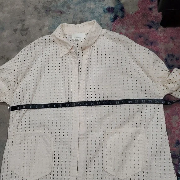 Anthropologie Eyelet Long Cream Swim Cover-Up - Picture 12 of 12